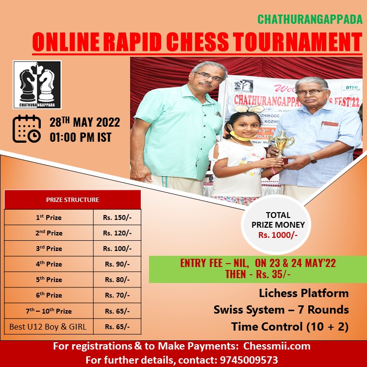 Online Chess Tournament with a Money Prize 