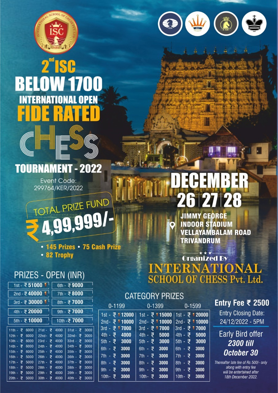 3RD TTCA ALL-INDIA OPEN FIDE RATING CHESS TOURNAMENT 2022 BEGINS